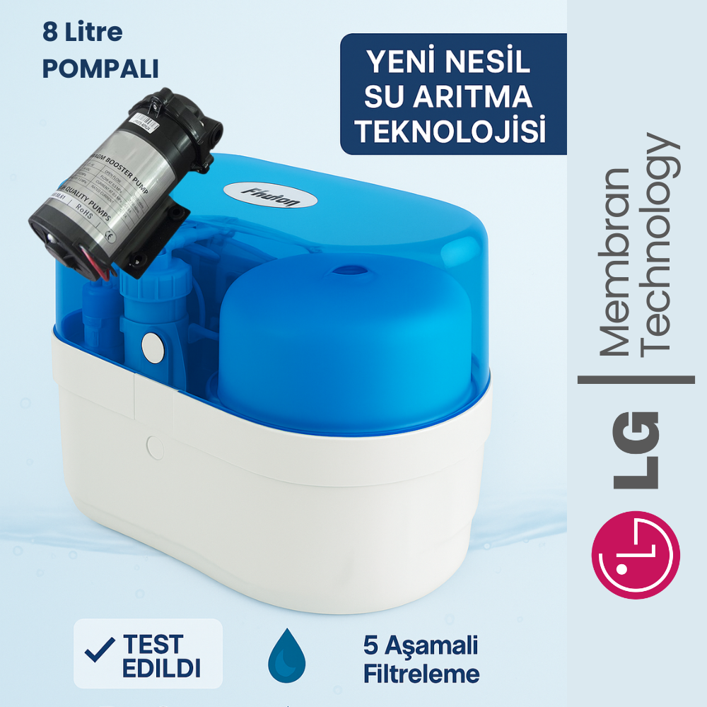 8 Litre Pompalı Su Arıtma Cihazı